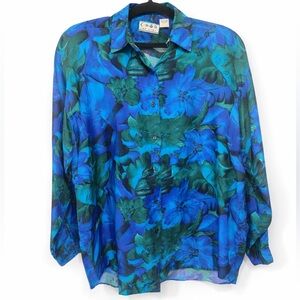 100% Silk vintage ice fier blouse
